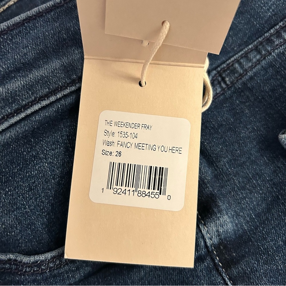 Mother The Weekender Fray Hem Bootcut Jeans in Fancy Meeting You Here Size 26 - Picture 13 of 13